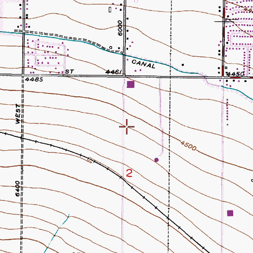 Topographic Map of Hillside Elementary School, UT