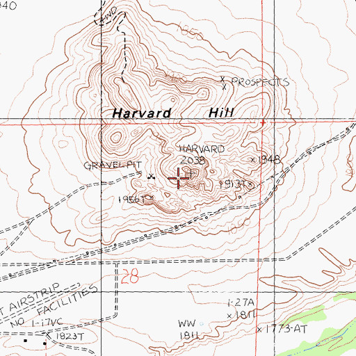 Topographic Map of Harvard Hill, CA