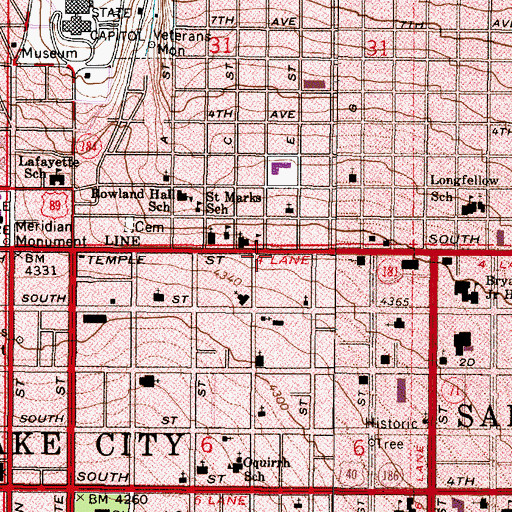 Topographic Map of Latter Day Saints Business College, UT