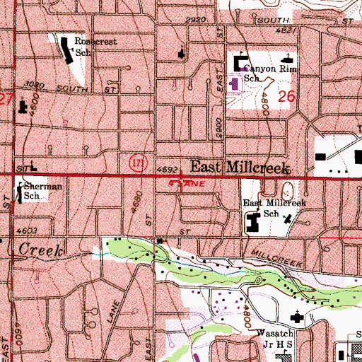Topographic Map of Montessori School of Salt Lake City, UT