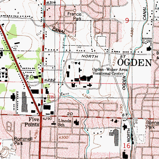 Topographic Map of Ogden - Weber Applied Technology College, UT