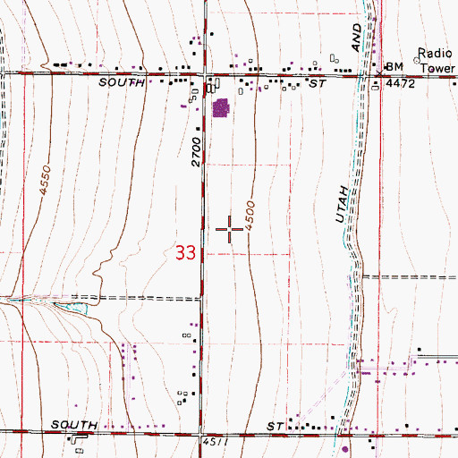 Topographic Map of Oquirrh Hills Middle School, UT