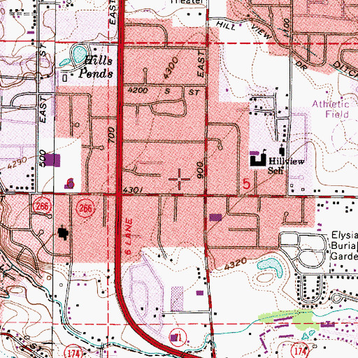 Topographic Map of Quail Village Shopping Center, UT