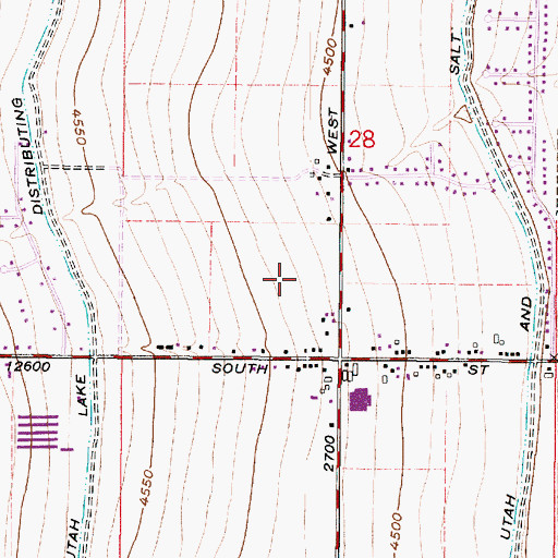 Topographic Map of Riverton High School, UT