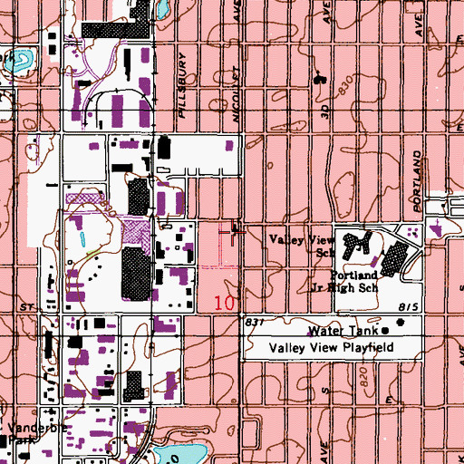 Topographic Map of Calvary United Pentecostal Academy, MN