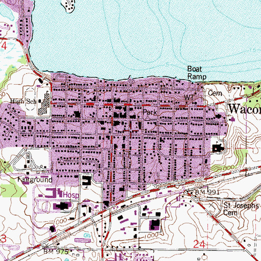 Topographic Map of Saint Joseph School, MN