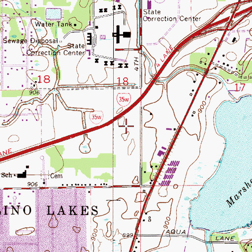 Topographic Map of Blue Heron Elementary School, MN