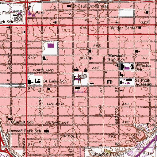 Topographic Map of William Mitchell College of Law, MN