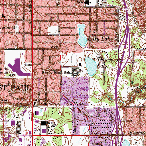 Topographic Map of Saint Croix Lutheran High and Middle School, MN