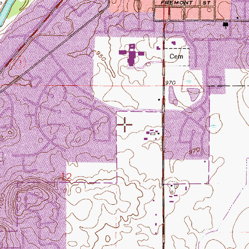 Topographic Map of Bridgewater Elementary School, MN