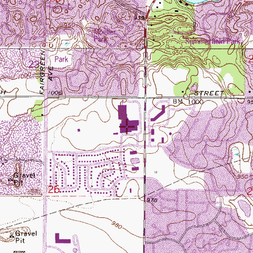 Topographic Map of Scott Highlands Middle School, MN