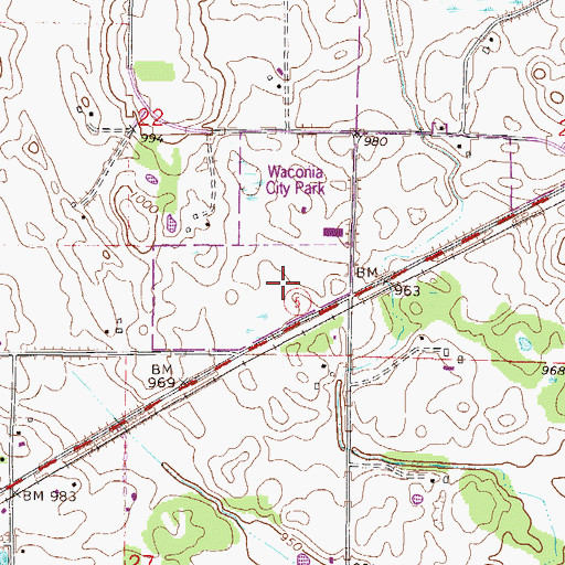Topographic Map of Waconia High School, MN
