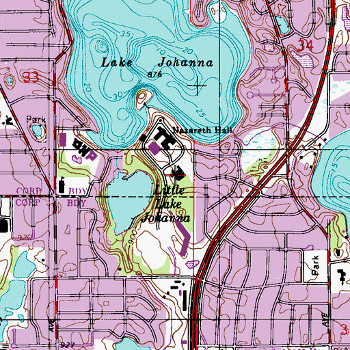 Topographic Map of University of Northwestern, MN