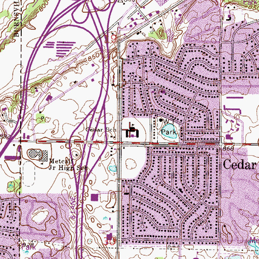 Topographic Map of Burnsville Eagan Savage Area Learning Center, MN