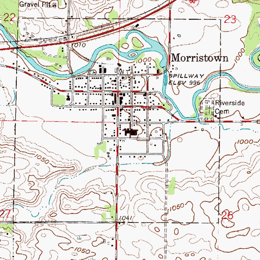 Topographic Map of Waterville - Elysian - Morristown Junior High School, MN