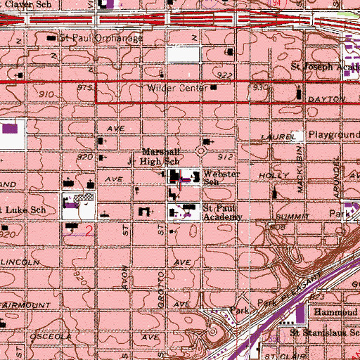 Topographic Map of Obama Elementary School, MN