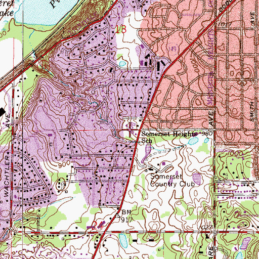 Topographic Map of Somerset Elementary School, MN