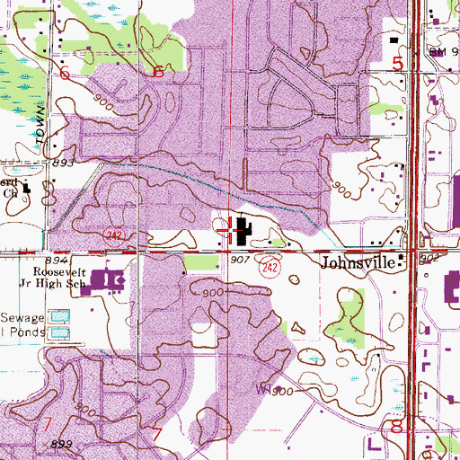 Topographic Map of Johnsville Elementary School, MN