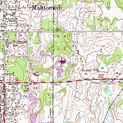 Topographic Map of Mahtomedi Middle School, MN