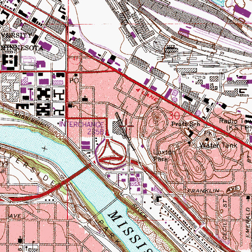 Topographic Map of University Day Community School, MN