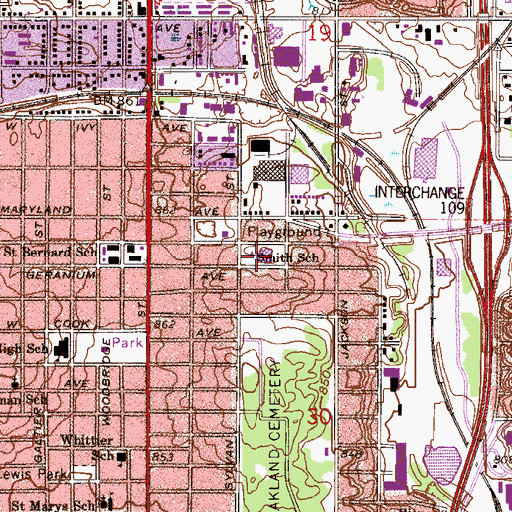 Topographic Map of Saint Paul Music Academy, MN