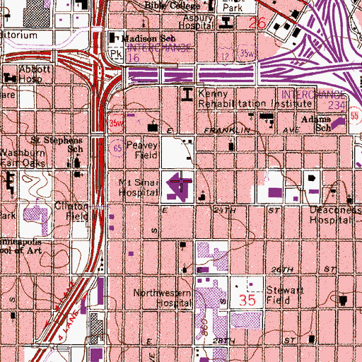 Topographic Map of Hope Academy, MN