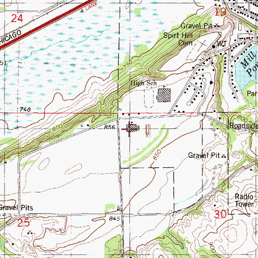 Topographic Map of Jordan Elementary School, MN