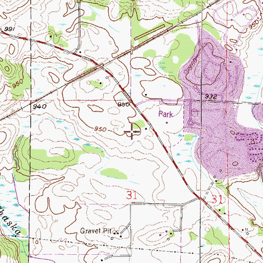 Topographic Map of Clover Ridge Elementary School, MN