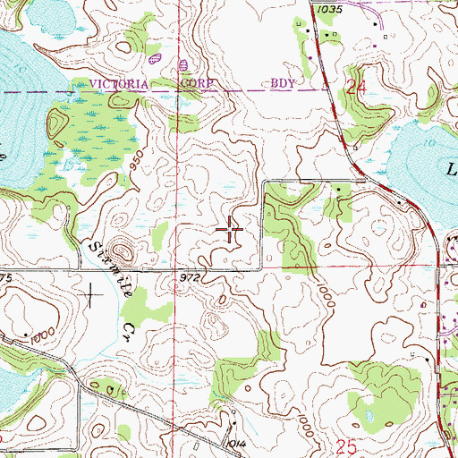 Topographic Map of Victoria Elementary School, MN