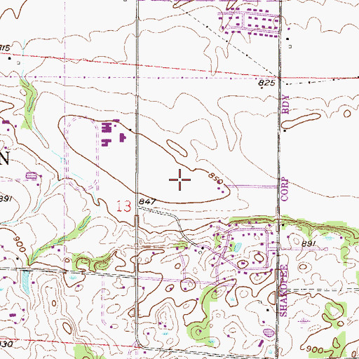 Topographic Map of Shakopee High School, MN