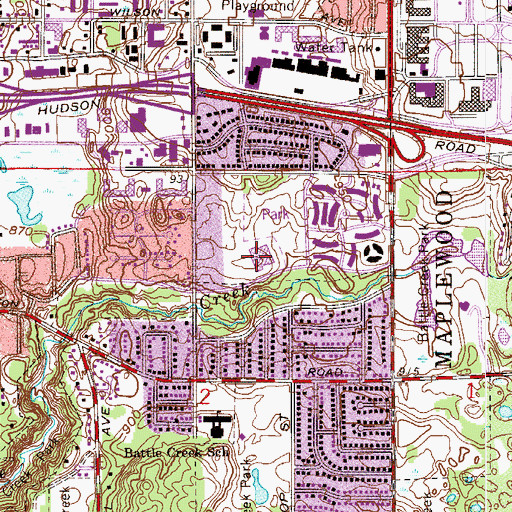 Topographic Map of Battle Creek Middle School, MN