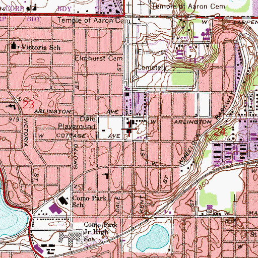 Topographic Map of Maternity of Mary - Saint Andrew School, MN