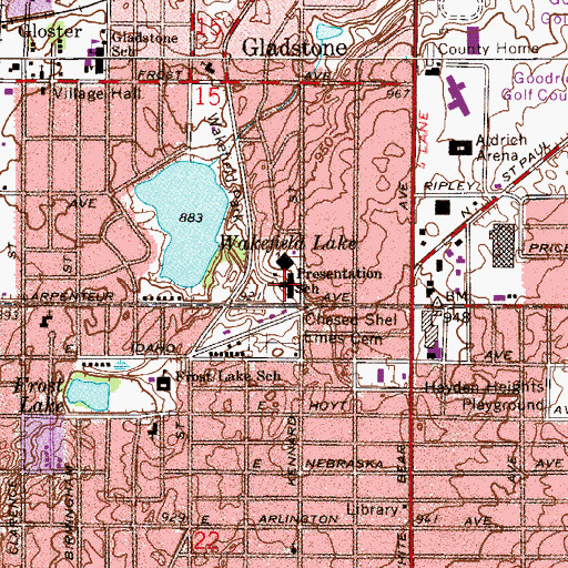 Topographic Map of Presentation of the Blessed Virgin Mary School, MN