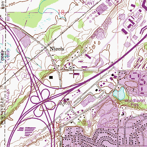 Topographic Map of Tesseract School, MN