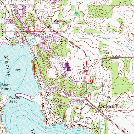 Topographic Map of Kenwood Trail Middle School, MN