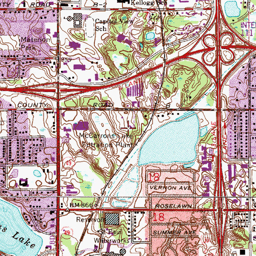 Topographic Map of Minnesota Waldorf School, MN