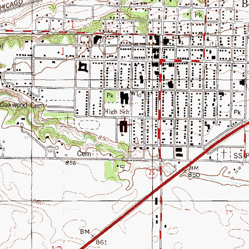 Topographic Map of Chatfield Elementary School, MN