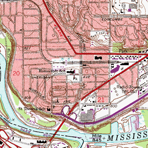 Topographic Map of Homecroft Community and Learning Center, MN