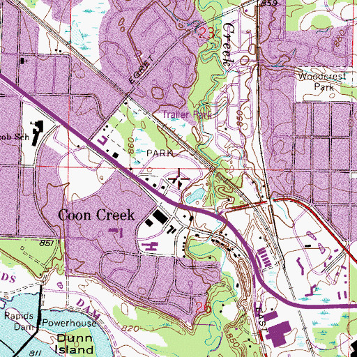 Topographic Map of Anoka - Hennepin Regional High School, MN