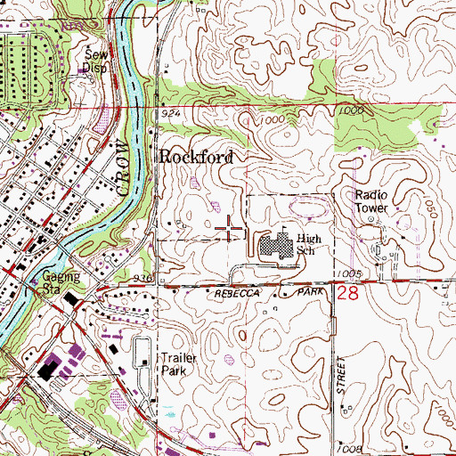 Topographic Map of Rockford Elementary Arts Magnet School, MN