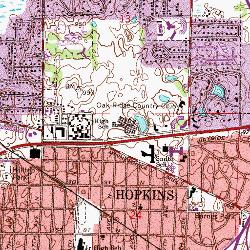 Topographic Map of Eisenhower Elementary School, MN