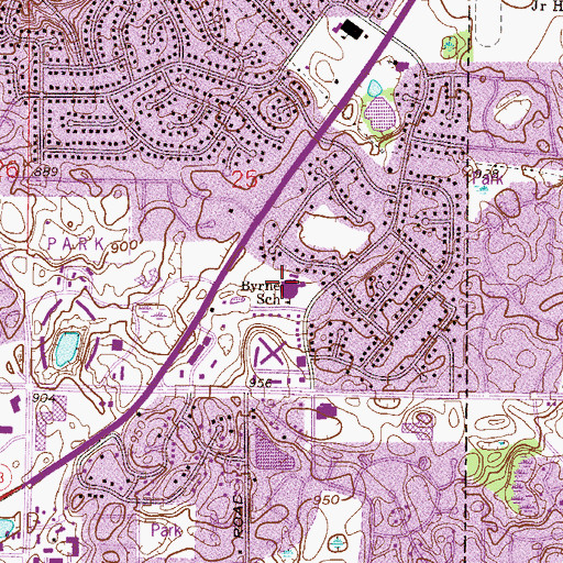 Topographic Map of William Byrne Elementary School, MN