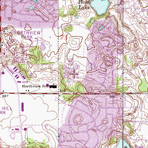 Topographic Map of Dakota Hills Middle School, MN