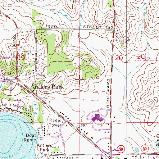 Topographic Map of Lakeville North High School, MN