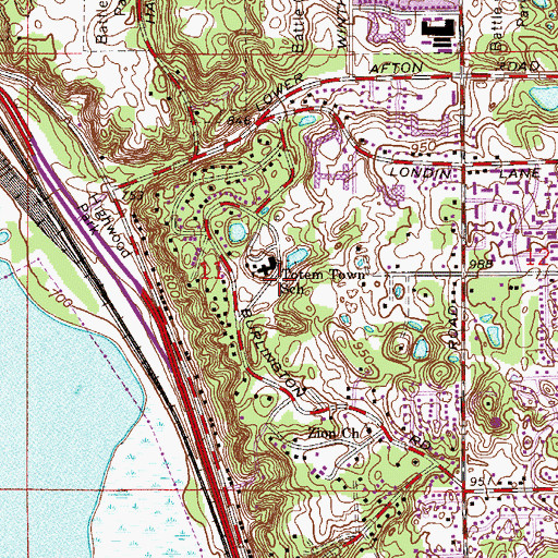 Topographic Map of Boys Totem Town, MN