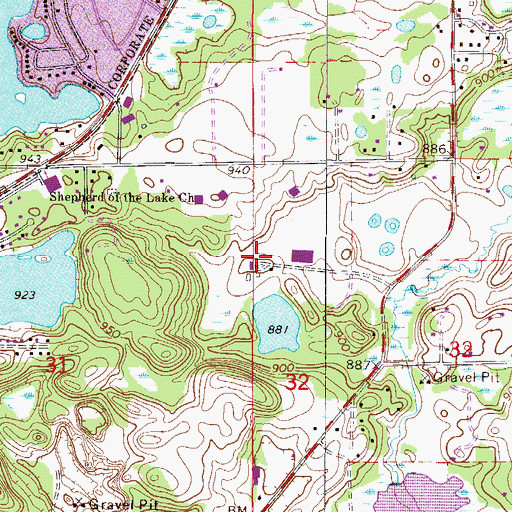 Topographic Map of Prior Lake High School, MN
