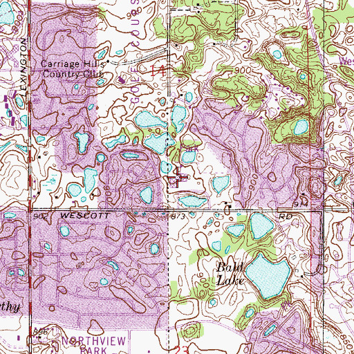 Topographic Map of Woodland Elementary School, MN