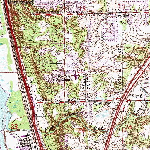Topographic Map of Capital City Adventist Christian School, MN