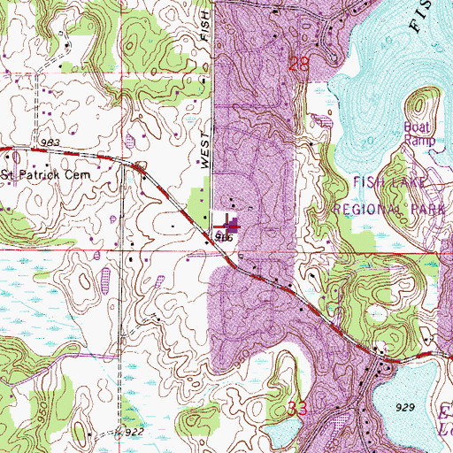 Topographic Map of Cedarcrest Academy, MN
