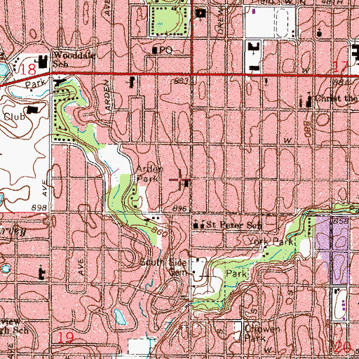 Topographic Map of Edina Middle School, MN